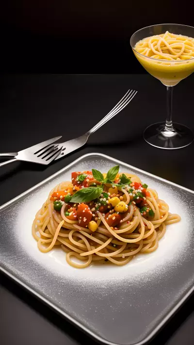 Innovative Location for Capturing the Sights and Smells of Molecular Gastronomy Pasta on the Cutting Board