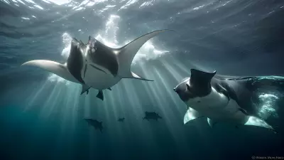 Majestic world underwater a close encounter with majestic manta rays