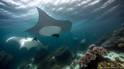 Majestic world underwater a close encounter with majestic manta rays