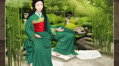 Vintage Portrait in a Zen Garden