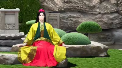 Vintage Portrait in a Zen Garden