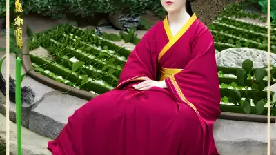 Vintage Portrait in a Zen Garden