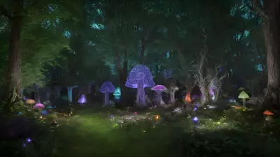 Glowing Grove of Magic Mushrooms