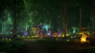 Glowing Grove of Magic Mushrooms