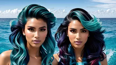 Vibrant Waves Exploring the Ocean with Dashing Hairstyles