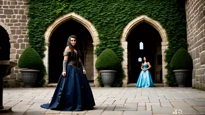 Teen Portraits in a Medieval Castle Courtyard