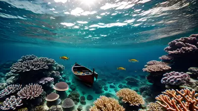 Boat Floating in Tranquil Underwater World