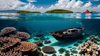 Boat Floating in Tranquil Underwater World