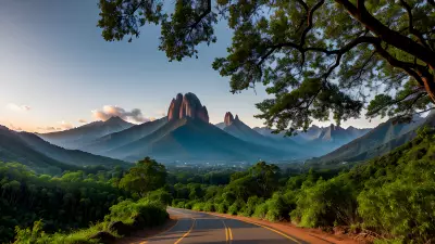 Majestic Mountain amidst an Earthy Forest