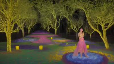 Radiant Rhapsody A Performance Art Tribute to David Hockney's Starry Night