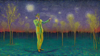 Radiant Rhapsody A Performance Art Tribute to David Hockney's Starry Night