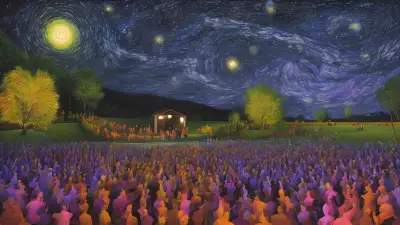 Radiant Rhapsody A Performance Art Tribute to David Hockney's Starry Night
