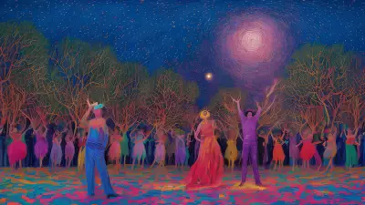 Radiant Rhapsody A Performance Art Tribute to David Hockney's Starry Night