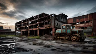 Abandoned Heavy Machinery in an Industrial Landscape