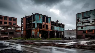 Abandoned Heavy Machinery in an Industrial Landscape