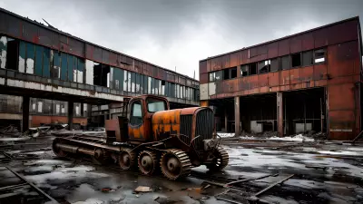 Abandoned Heavy Machinery in an Industrial Landscape