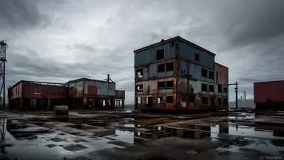 Abandoned Heavy Machinery in an Industrial Landscape