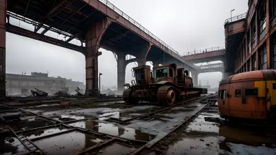 Abandoned Heavy Machinery in an Industrial Landscape