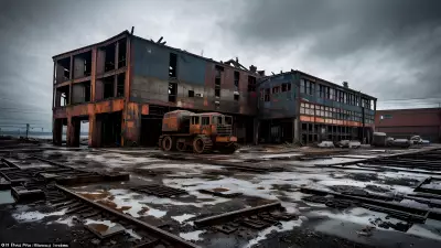 Abandoned Heavy Machinery in an Industrial Landscape