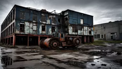 Abandoned Heavy Machinery in an Industrial Landscape