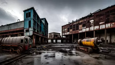 Abandoned Heavy Machinery in an Industrial Landscape