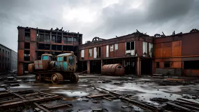 Abandoned Heavy Machinery in an Industrial Landscape