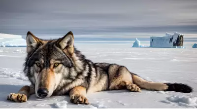 Photography of giant wolf in a forest or rock or mountain