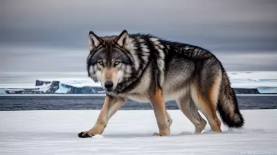 Photography of giant wolf in a forest or rock or mountain