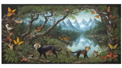 Wildlife Collage Paper Art by Luo Zhongli with Element of Drinks