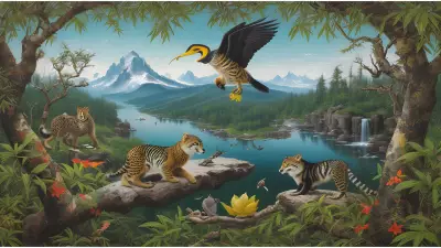 Wildlife Collage Paper Art by Luo Zhongli with Element of Drinks