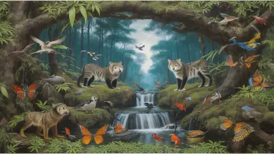 Wildlife Collage Paper Art by Luo Zhongli with Element of Drinks