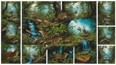 Wildlife Collage Paper Art by Luo Zhongli with Element of Drinks