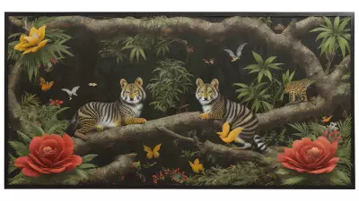 Wildlife Collage Paper Art by Luo Zhongli with Element of Drinks