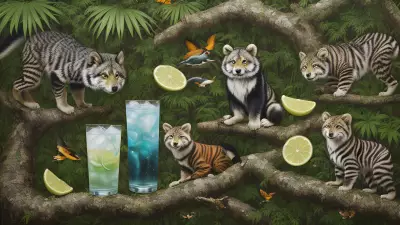 Wildlife Collage Paper Art by Luo Zhongli with Element of Drinks