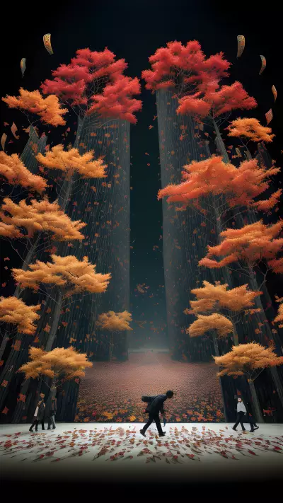 Falling into the Conference An Editorial Illustration Inspired by the Works of Xu Bing