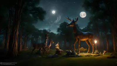 Celestial Sculptors in a Moonlit Glade