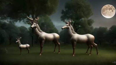 Celestial Sculptors in a Moonlit Glade