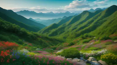 Artistic Sketch Dish among Mountains
