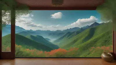 Artistic Sketch Dish among Mountains