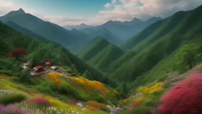Artistic Sketch Dish among Mountains