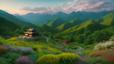 Artistic Sketch Dish among Mountains