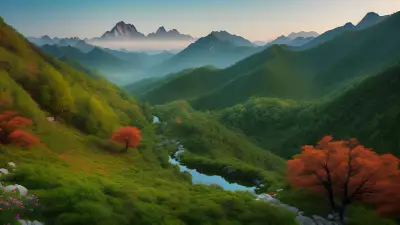 Artistic Sketch Dish among Mountains