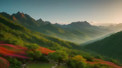 Artistic Sketch Dish among Mountains