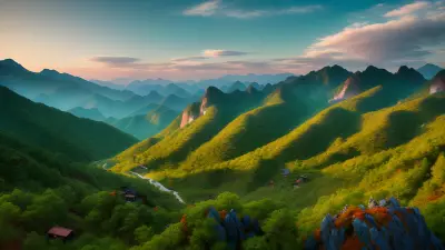 Artistic Sketch Dish among Mountains