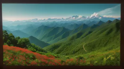 Artistic Sketch Dish among Mountains