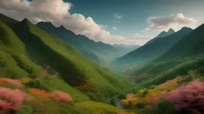 Artistic Sketch Dish among Mountains