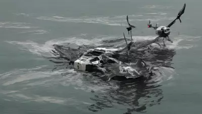 Serene Chaos Lake Meets Drone in Kinetic Art Exploration
