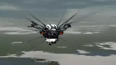 Serene Chaos Lake Meets Drone in Kinetic Art Exploration