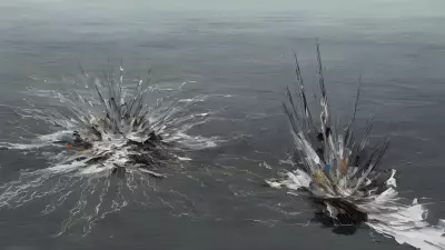 Serene Chaos Lake Meets Drone in Kinetic Art Exploration