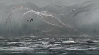 Serene Chaos Lake Meets Drone in Kinetic Art Exploration